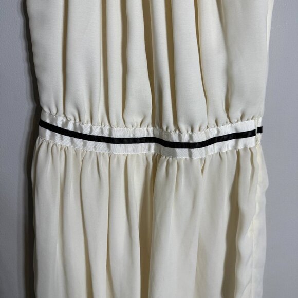 Mango Sleeveless Tennis Cocktail Mini Dress Women's 4 Ivory Chiffon Fit & Flare - Picture 10 of 13